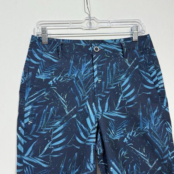 All In Motion Hybrid Shorts Mens Small Inner Drawstring Blue Tropical Print - Picture 3 of 16
